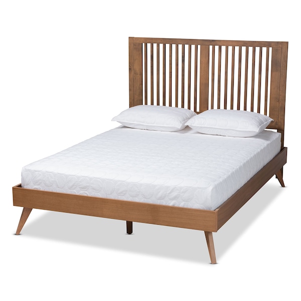 Baxton Studio Takeo Mid-Century Modern Transitional Ash Walnut Finished Wood Full Size Platform Bed 180-11151-9407-Zoro - main